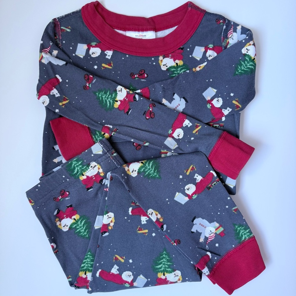 Hanna Andersson Holiday Santa Kids Pajamas size 4
